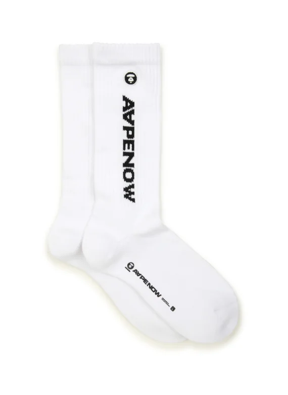 AAPE AAPENOW moonface logo crew socks