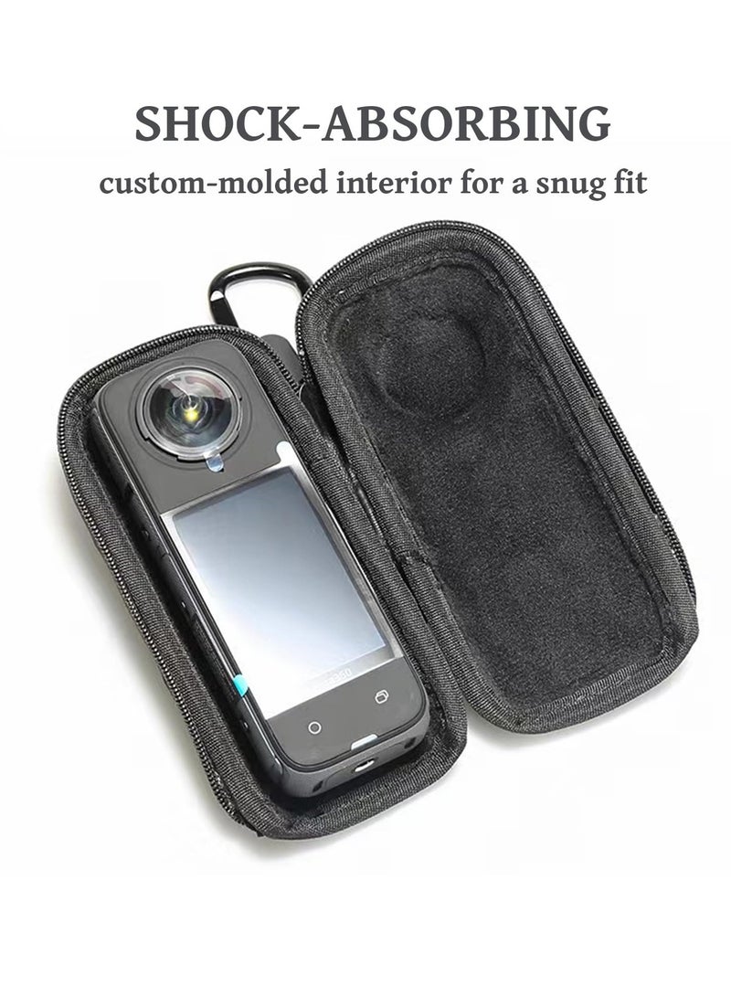 Excefore Protective Carrying Case for Insta360 X4 Accessories, Hard Shell Travel Storage Case for Insta 360 X4, Portable Camera Bag with Clip Compatible with Insta360 X4, Case Only, Black - Image 3
