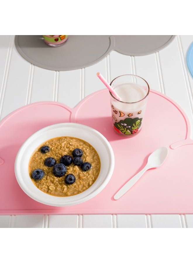 Restaurantware حصيرة طعام على شكل سحابة من السيليكون - وردي - غير قابلة للانزلاق - سهلة التنظيف - حماية للطاولة - رائعة للأطفال والرضع - 18 3/4" × 10 1/2" - علبة 1 قطعة - Image 3