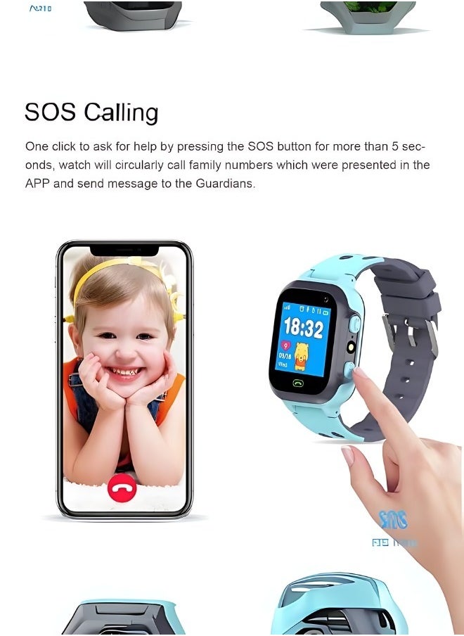 Denx - Kids Smart Watch Phone With SIM Card Slot Multicolor - Image 1