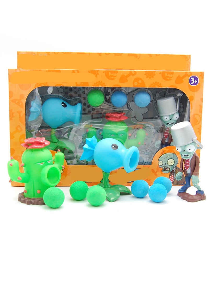 Generic - Plants vs. Zombies Children's Toy Gift Box Set Can Eject Doll Hand Model (Ice Shooter + Cactus + Bucket Zombie) - Image 1