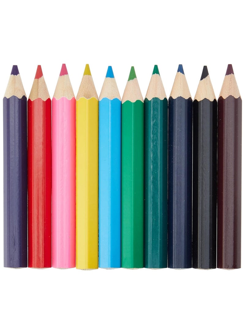 21-piece school supplies set (pencil case with zipper + 4 fluorescent colors + 12 wood colors + pencil + eraser and sharpener + pen + 15 cm ruler) - Image 3