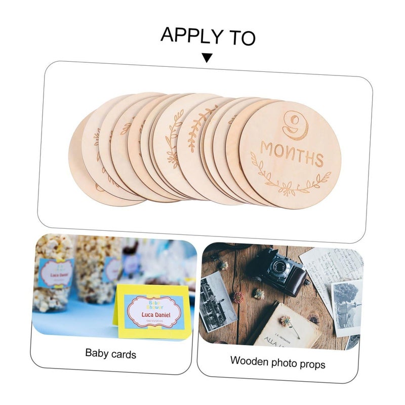 14Pcs Wooden Newborn Milestone Cards Monthly Baby Photo Props For Shower Celebrations - Image 4