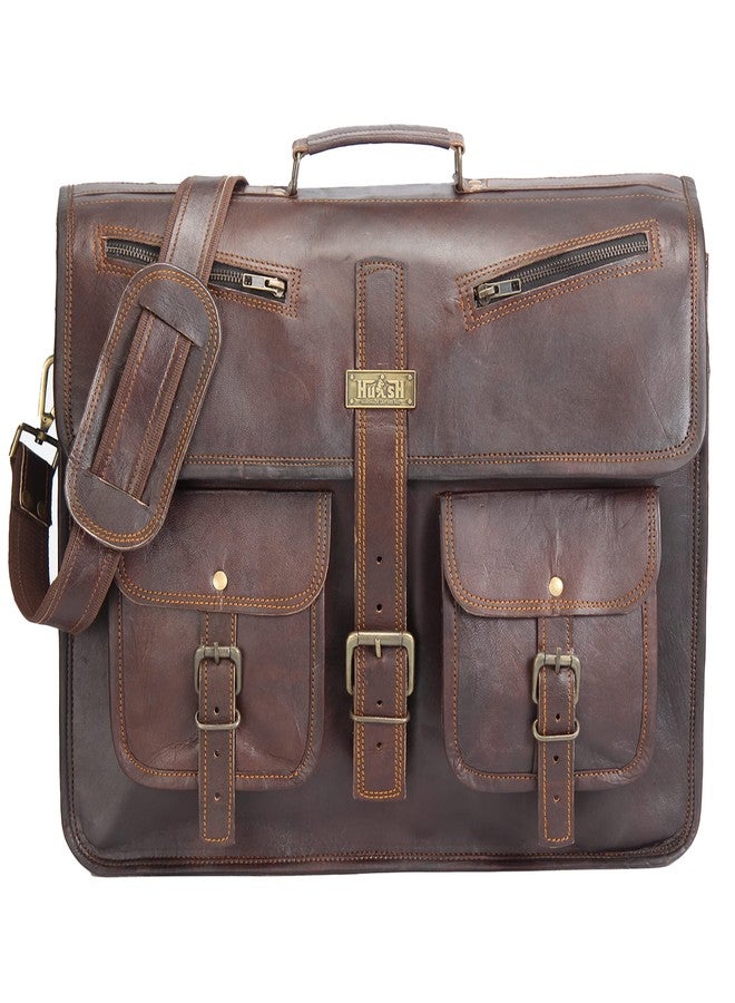 HULSH Leather Messenger Bag for Men and Women in 18 Inch | Best Laptop Briefcase Satchel with Adjustable Strap | Genuine Leather Handmade Computer Shoulder Bag for Business, Office, Travel - Image 4