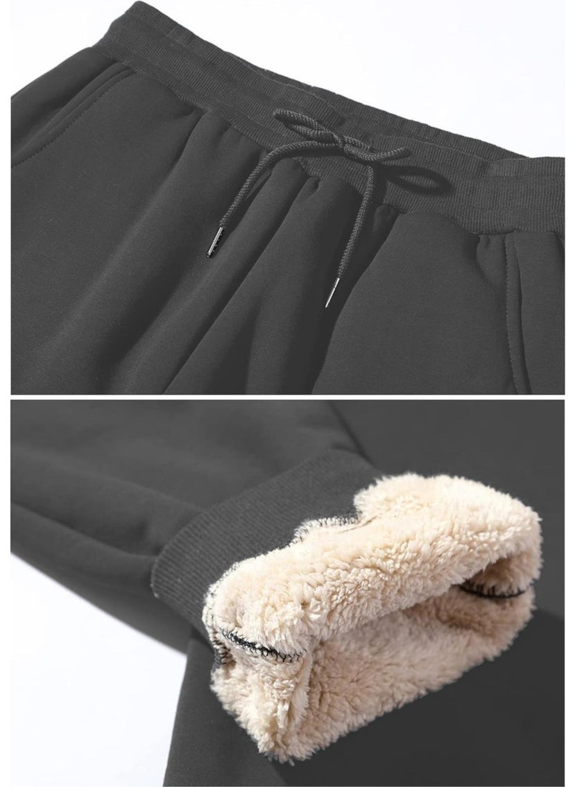 Ghassy Co. - Men's Ultra Thermal Winter Sherpa Lined Active Running Normal Leg Jogger Sweatpants - Image 1