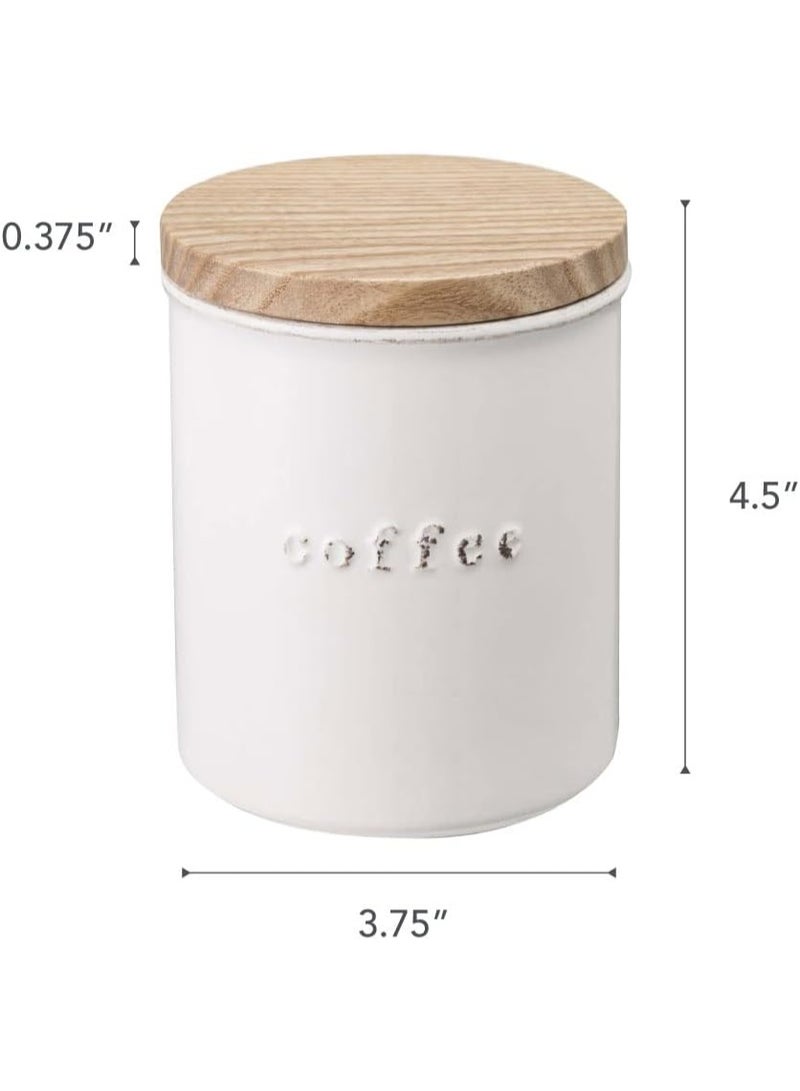 Yamazaki Home Tosca Ceramic Canister - Dry Food Kitchen Storage Container Organizer, White - Image 2