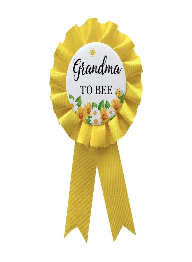 WOWOPA Grandma to Bee Pin, Gender Reveals Baby Shower Tinplate Badge Yellow Corsage Button Pin, New Grandma Party Gift Decorations Sign - 1Pcs - Image 1