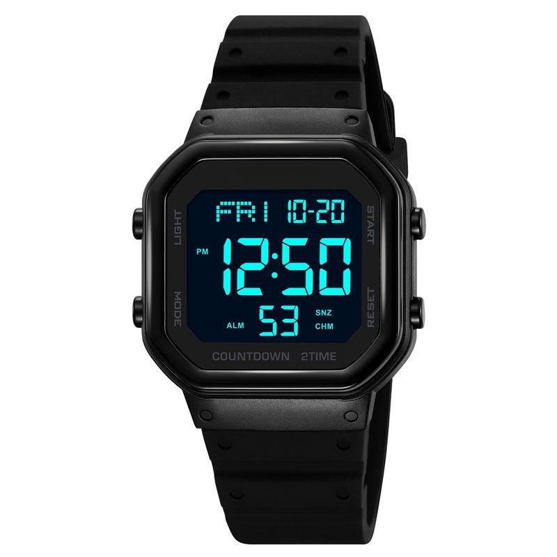 SKMEI Moment Beauty 2439 Small Square Multifunctional Silicone Luminous Sports Leisure Waterproof Electronic Watch - Image 1