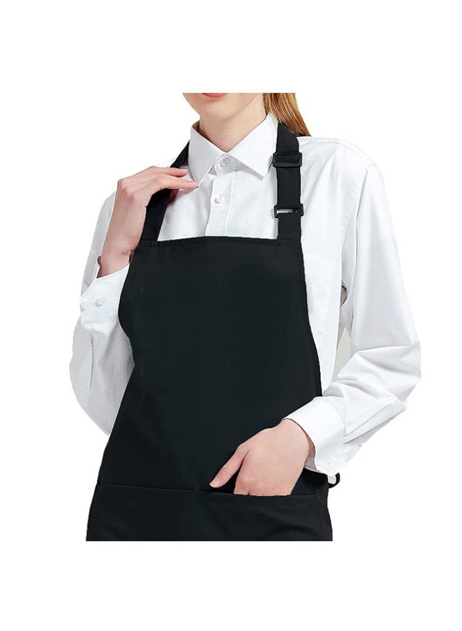 2-Piece Waterproof Kitchen Apron With Adjustable Neck Belt black - Image 4