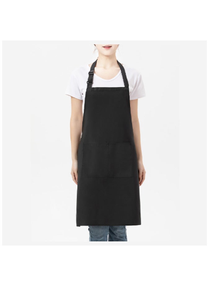 2-Piece Waterproof Kitchen Apron With Adjustable Neck Belt black - Image 3