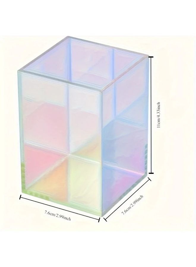 2pcs Colorful Acrylic Pen Holders Desk Organizer Office Supplies Lightweight Polished Finish - Image 2