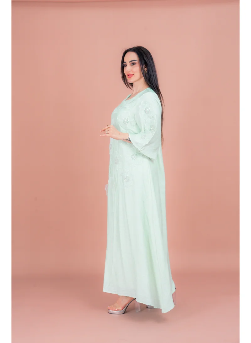 IKKXA Floral Embroidered Jalabiya