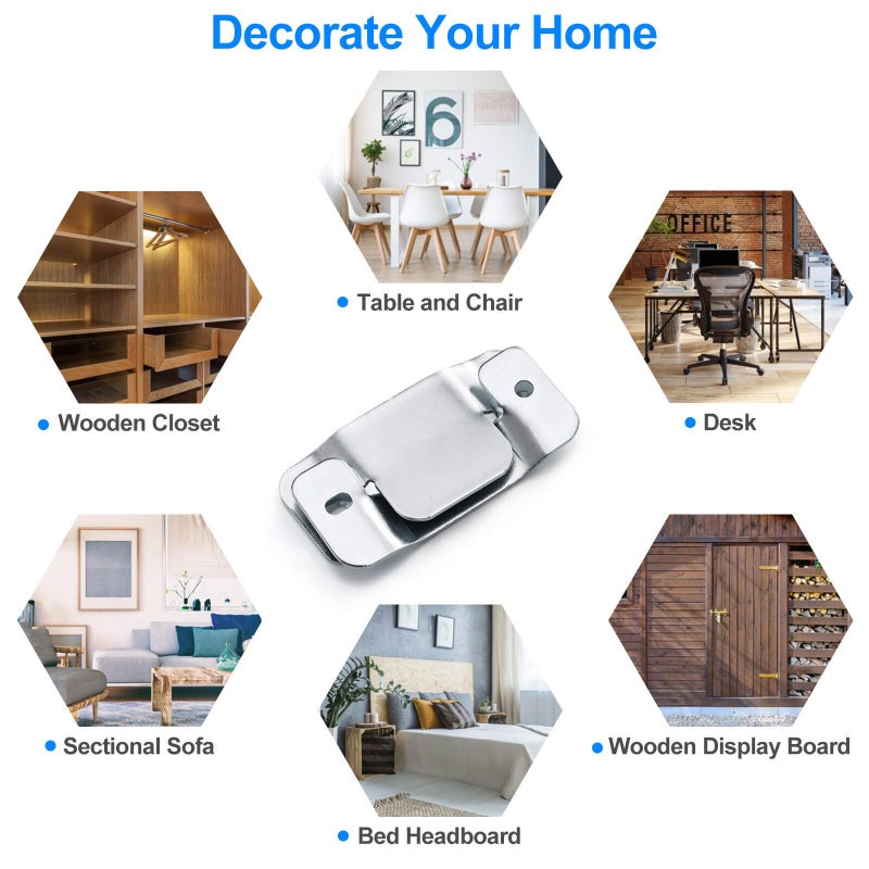 SONGTIY 4PCS Sectional Couch Connectors Furniture Connector, Premium Metal Sofa Interlocking Sofa Connector Bracket with Screws, Suitable for Loveseat - Image 4