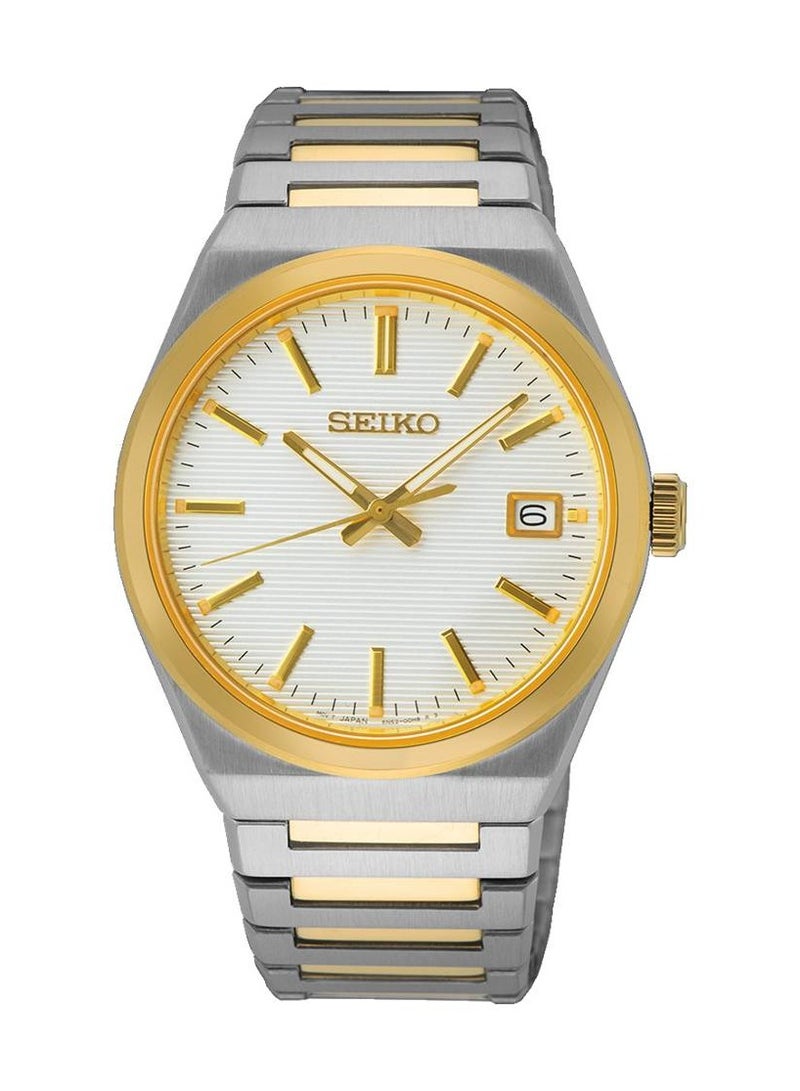 Seiko ساعة يد رجالية من الستانلس ستيل بعقارب دائرية الشكل SUR558P1 - 38.5 ملم