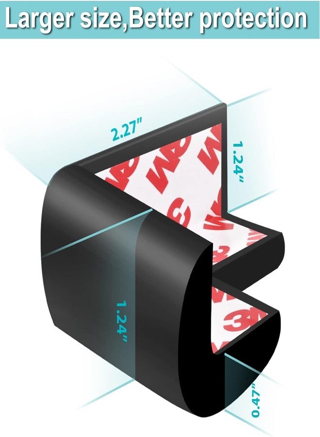 OLWICK واقيات زوايا أمان الأطفال من أولويك® | واقيات حواف الزوايا | وسائد حماية زوايا الأطفال للطاولات والسلالم والخزائن وأسطح العمل مع شريط لاصق 3M، عبوة من 4 قطع، أسود - Image 3