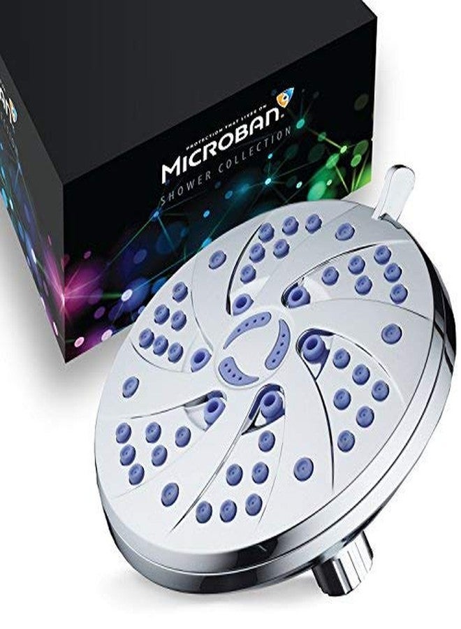 Aquadance Antimicrobial 6-Setting Shower Head, Soft Purple/Chrome, 6" - Image 2