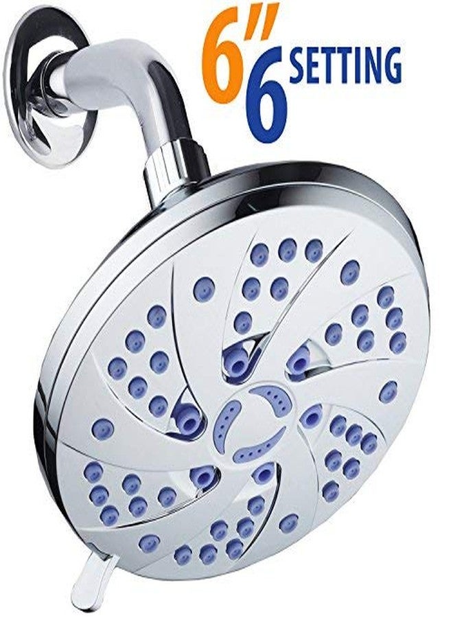 Aquadance Antimicrobial 6-Setting Shower Head, Soft Purple/Chrome, 6" - Image 4