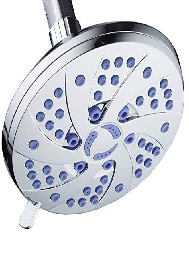 Aquadance Antimicrobial 6-Setting Shower Head, Soft Purple/Chrome, 6" - Image 1