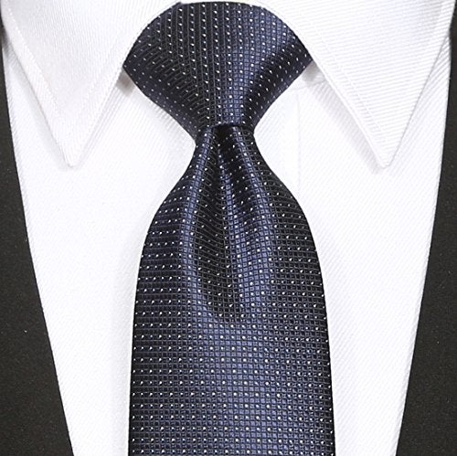 KissTies Mens Navy Patriot Blue White Dot Tie Set Necktie + Gift Box - Image 2