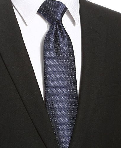 KissTies Mens Navy Patriot Blue White Dot Tie Set Necktie + Gift Box - Image 3