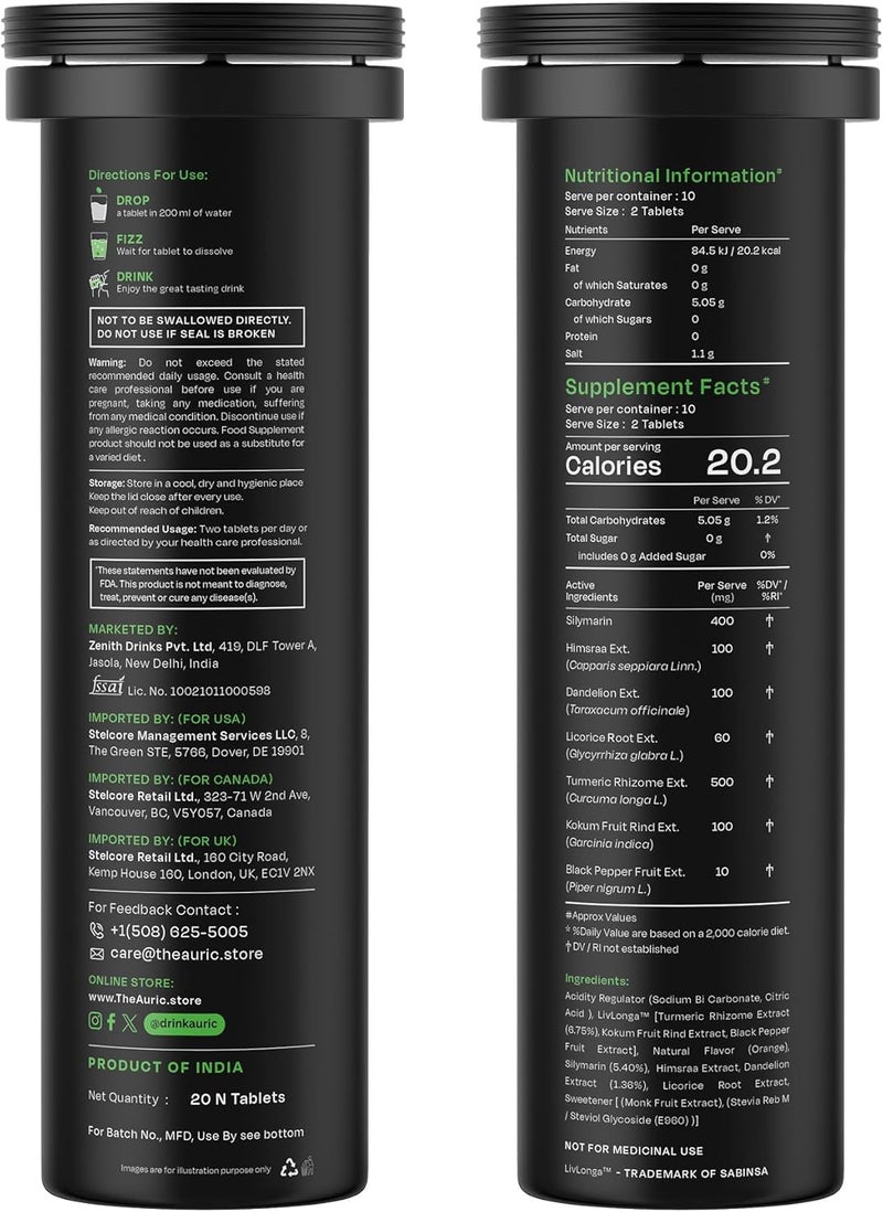 Auric Herbal Liver Support Supplement  Milk Thistle Silymarin Turmeric Garlic Ginger for Liver Health  Advanced Detox  Cleansing Formula for active Liver  40 Tablets  Plant Based GlutenFree - Image 3