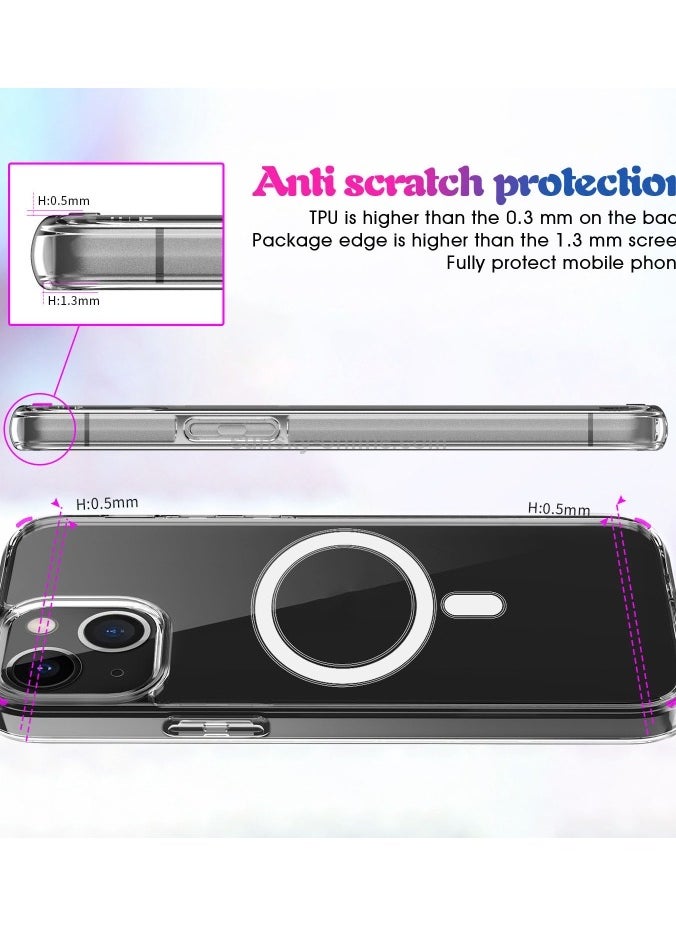 YoYoTech iPhone 14 Plus Magsafe Case 6.7 Inch  (2022) Slim Thin Magnetic Case Anti Yellowing- Shock Resistant Anti-Scratch and Anti-Drop Hard Back- Crystal Clear.  - Image 5