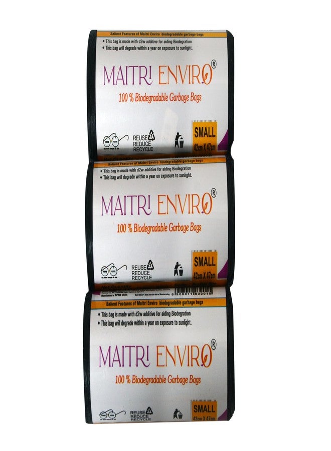 Maitri Enviro Garbage Bags/Dustbin Bag/Trash Bag - Roll Size 17 X 19 Inches (Small) 270 Bags (Pack of-9) Black Colour - Image 2