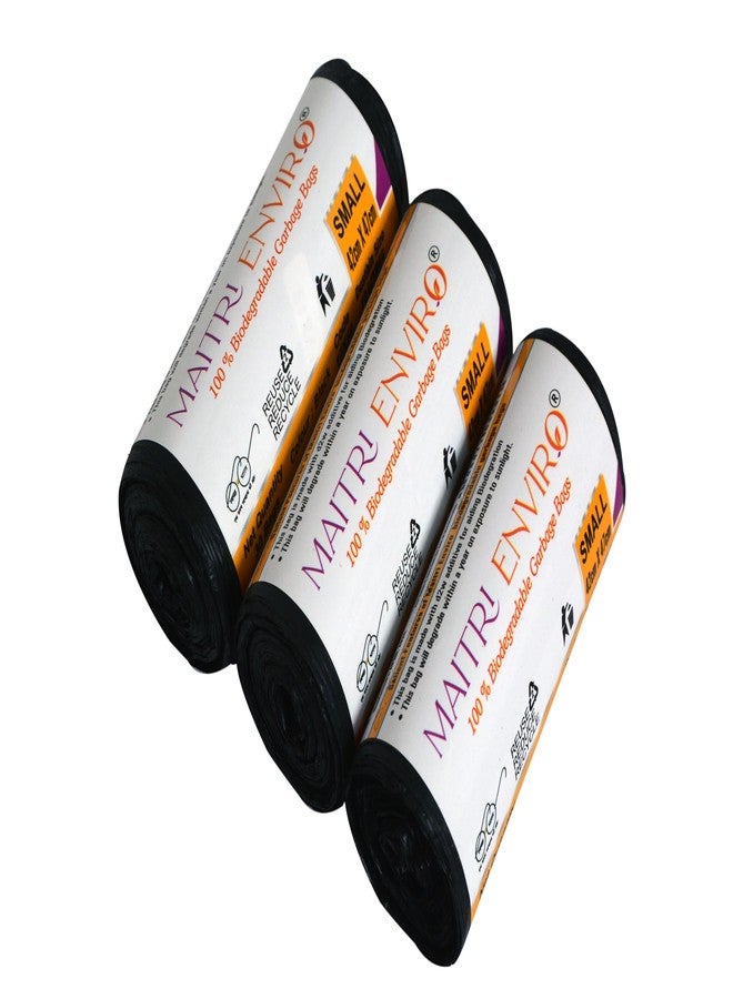 Maitri Enviro Garbage Bags/Dustbin Bag/Trash Bag - Roll Size 17 X 19 Inches (Small) 270 Bags (Pack of-9) Black Colour - Image 4
