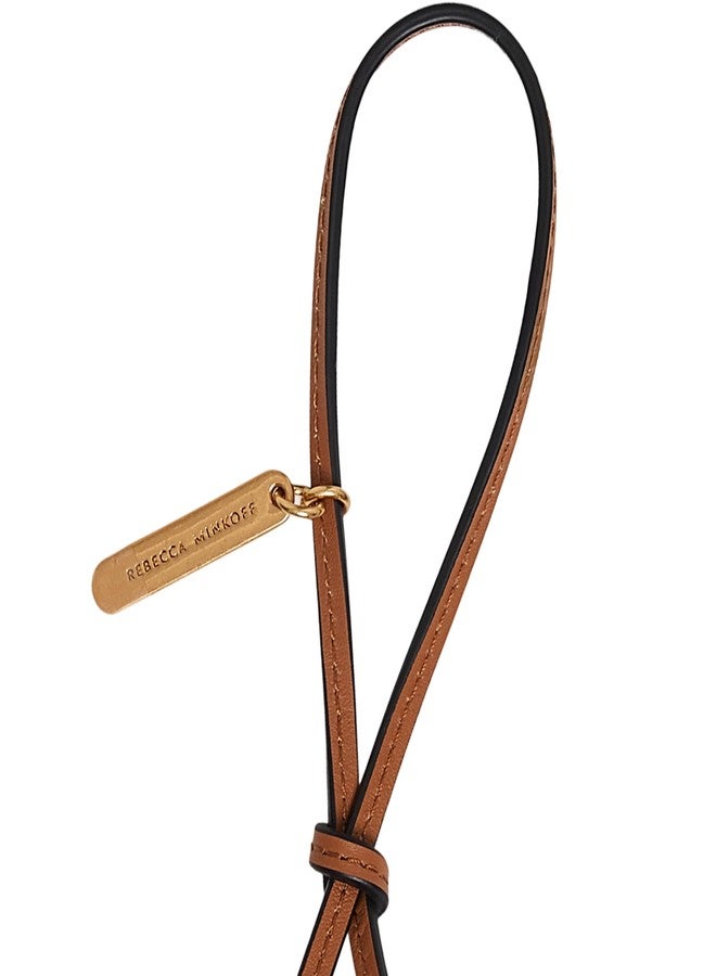 Rebecca Minkoff Strawberry Bag Charm, Purse, Backpack and Handbag Accessory, Leather with Brass Studs, Siren/Willow/Veridian - Image 3