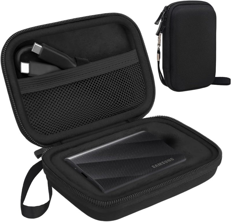 Lacdo Hard Carrying Case for Samsung T9 Portable Solid State Drives 1TB 2TB 4TB USB 3.2 External SSD Hard EVA Shockproof Storage Travel Bag, Black+Black - Image 1