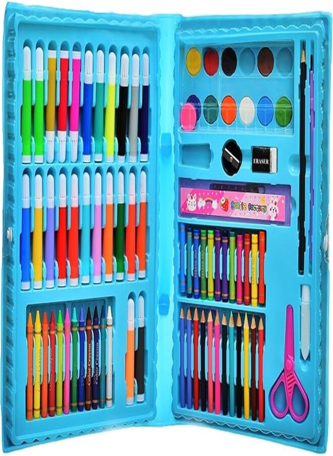 High Quality Art Set with 86 Colors (Colored Pencils, Crayons, Pastels, Watercolors) Toy For Kids For Endless Hours Of Entertainment - Multi Colour 