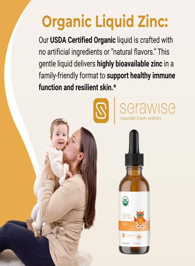 Serawise Organic Liquid Zinc by Dr. Ana Maria Temple | Immune & Skin Support | USDA Certified Organic, No Artificial Ingredients or Natural Flavors | Family Friendly Dosing | 4 Fl Oz - Image 3