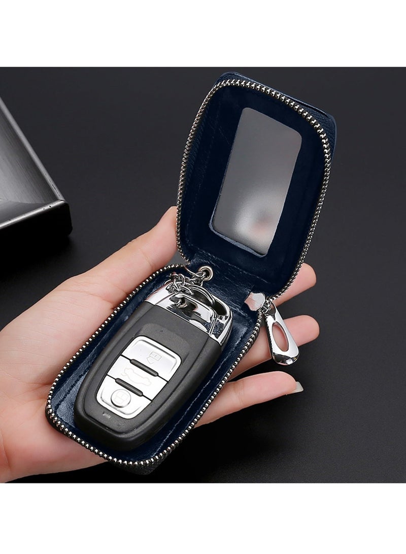 1 pcs Premium Car Key Fob Case Genuine Leather Car Smart Key fob Holder Car Remote Keychain Bag Universal - Image 2