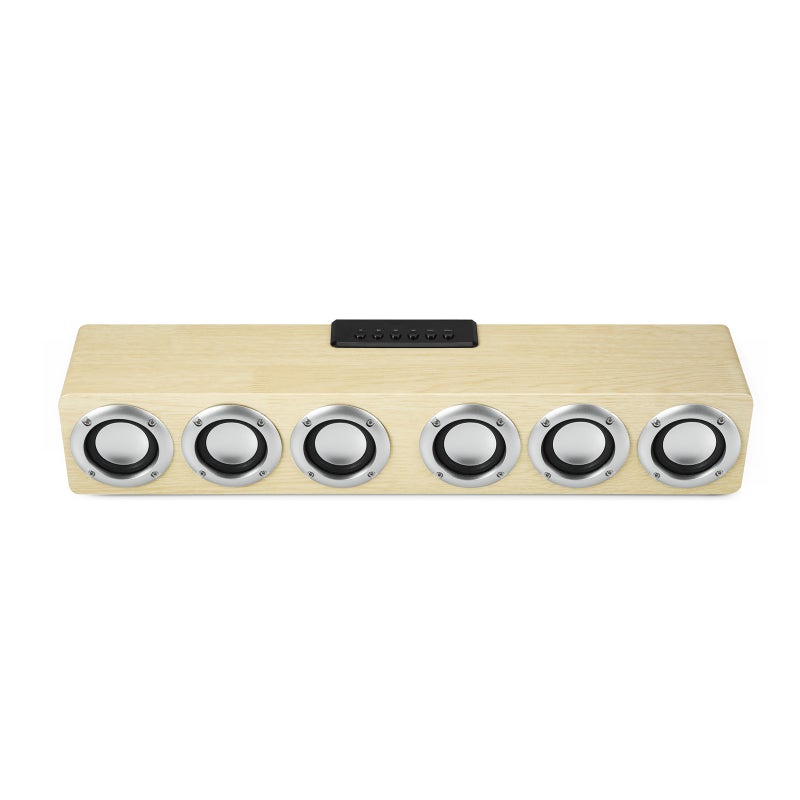 M1 Wooden Desk Speaker BT HiFi Music Player Wooden Sound Bar 20W Powerful Stereo Home Wireless Soundbar Speaker for TV Desktop Laptop Smartphone Tablet - Image 1