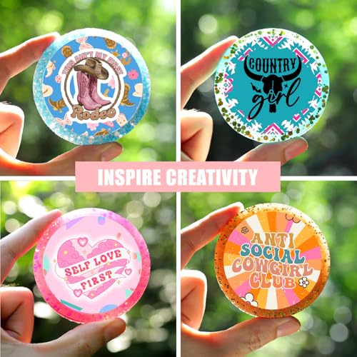 MUBYOK M505 2.5inch 100pcs Car Freshies Cardstock Cutouts Round for Circles Silicone Molds & Aroma Beads Accessories Supplies, Funny Quote, Western, Mama,Pink bow,Drive - Image 5