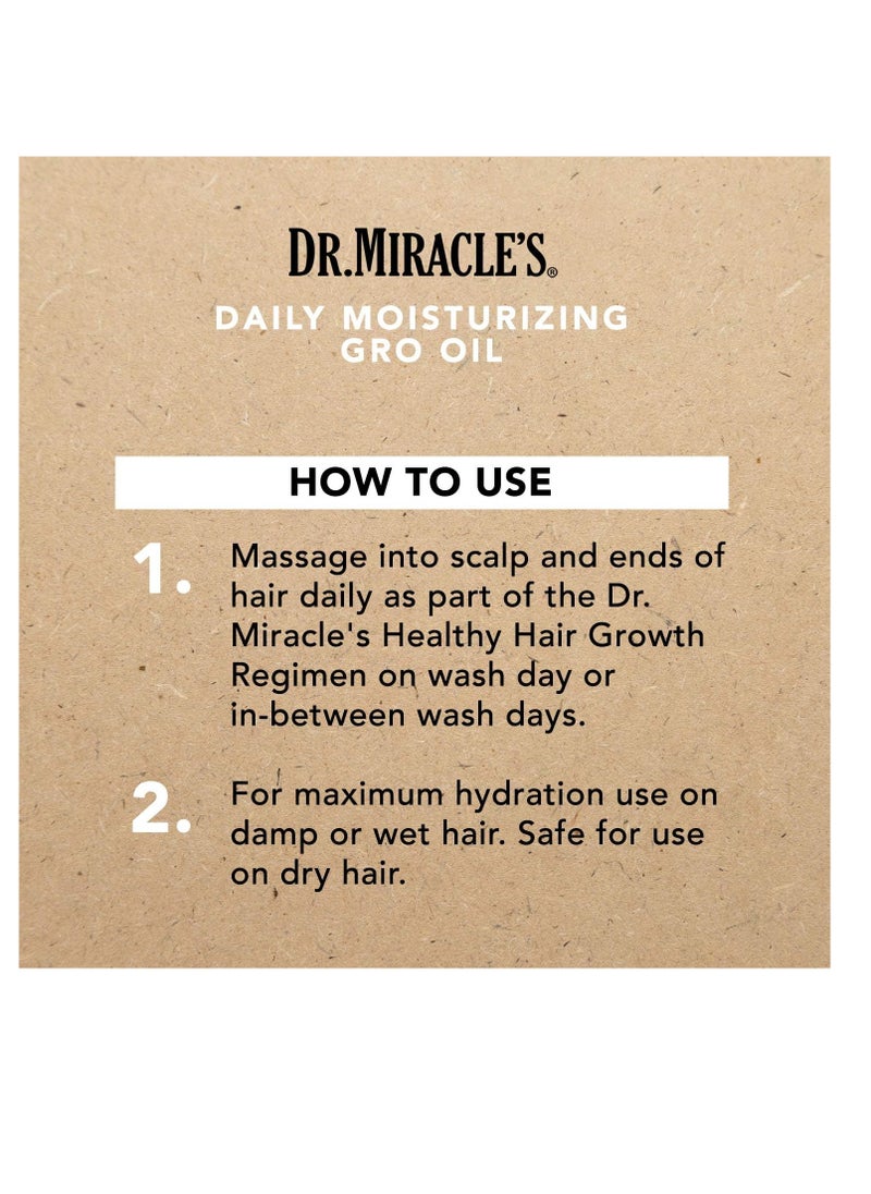 Dr Miracle's - Dr. Miracle’s Daily Moisturizing Gro Oil – Strengthen & Nourish Hair Naturally (118ml) - Image 1