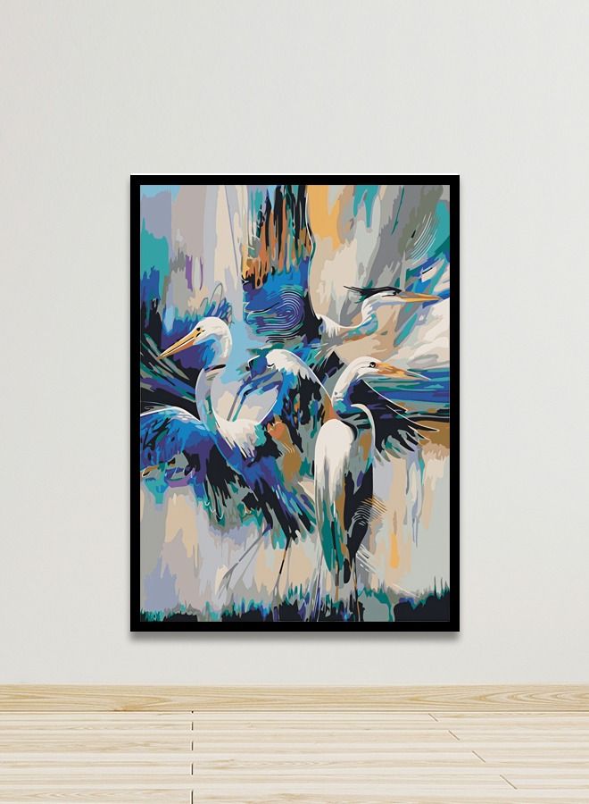 ماركتنا لوحة جدارية قماشية فنية لتزيين الحائط بتصميم عصري مع برواز اسود مجوف مقاس 120x80سم قطعة واحدة - Image 1