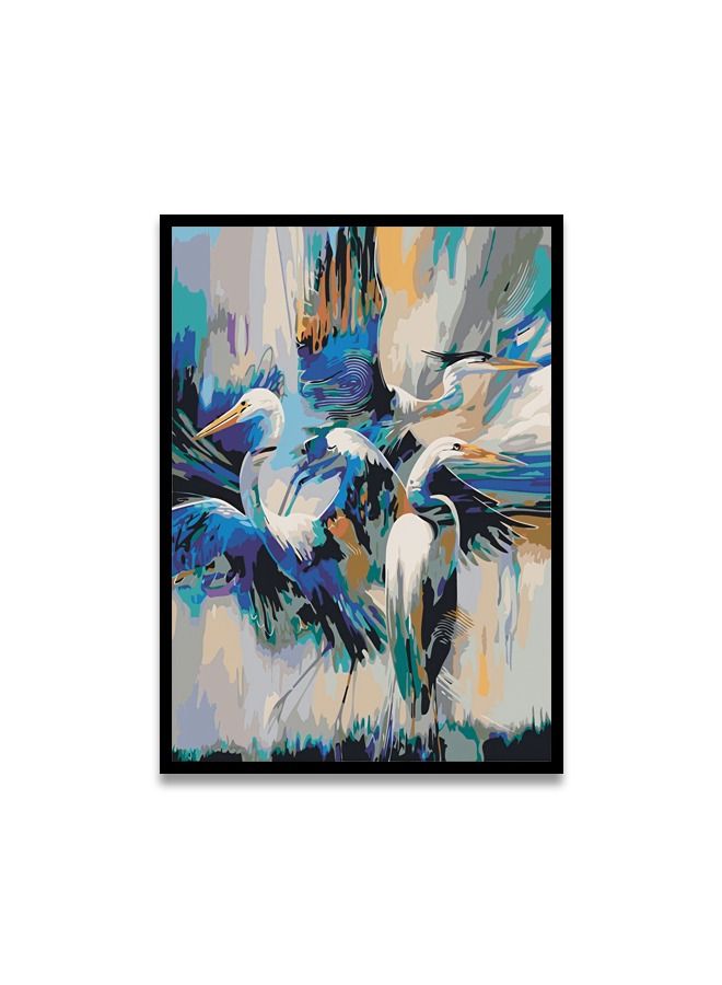 ماركتنا لوحة جدارية قماشية فنية لتزيين الحائط بتصميم عصري مع برواز اسود مجوف مقاس 120x80سم قطعة واحدة - Image 2