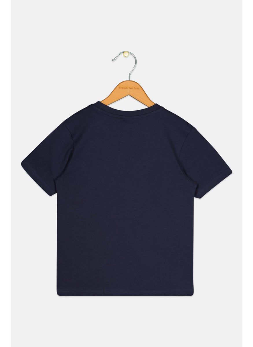 NAUTICA - Kids Boy Crew Neck Short Sleeves  Brand Logo T-Shirt, Navy - Image 1