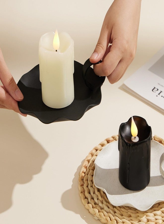 REMASS Candle Holders for Pillar Candles - 5.5 Inch Black Metal Candle Holder Decor with Candle Plate, Holds Both Pillar & Tea Light Candles, Modern Minimalist Candle Holder (Candles Not Included) - Image 5
