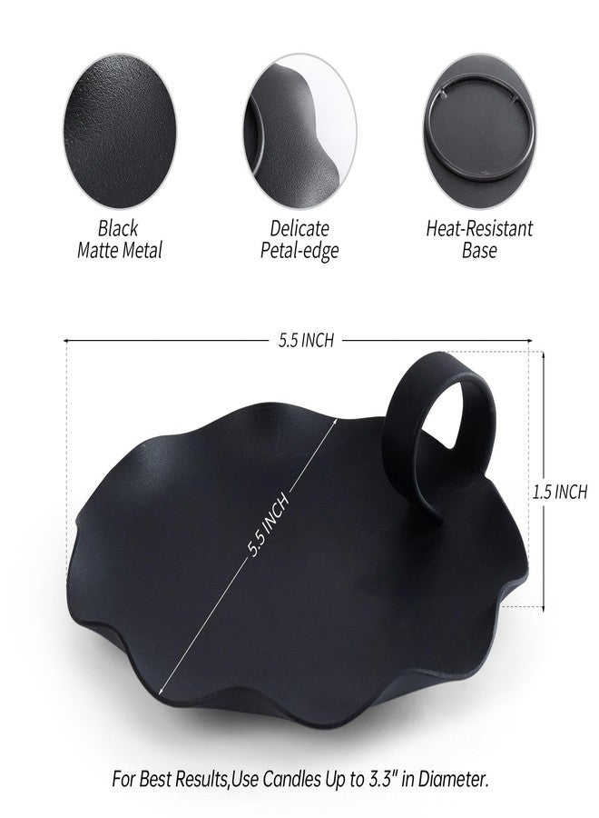 REMASS Candle Holders for Pillar Candles - 5.5 Inch Black Metal Candle Holder Decor with Candle Plate, Holds Both Pillar & Tea Light Candles, Modern Minimalist Candle Holder (Candles Not Included) - Image 2