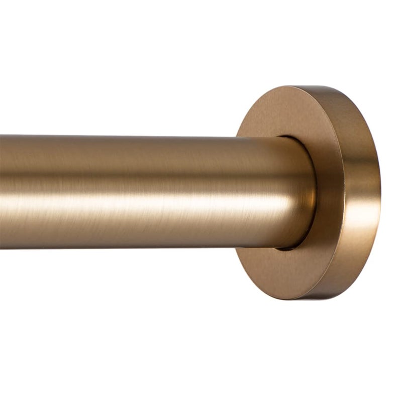 Ivilon Shower Tension Curtain Rod Adjustable Spring Tension Rod for Shower Curtains Bathroom or Windows Easy to Install No Drilling Required Rustproof Adjustable 36 to 54 Inch Warm Gold