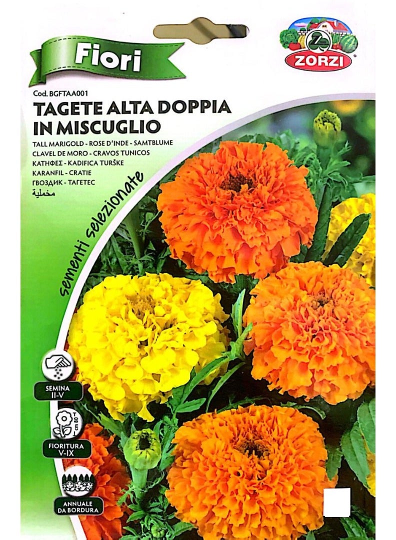 ZORZI TAGETE Alta Doppia in MISCUGLIO (Tall Marigold) Seeds