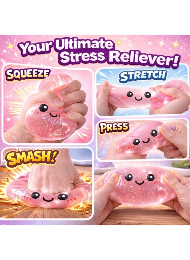 BABONA Glitter Dumpling Squishies Mystery Box Squeeze Toy, Eid al-Adha Squishy Dumpling Fidget Toys for Adults, Stress Relief Sensory Toy(Pink) - Image 2