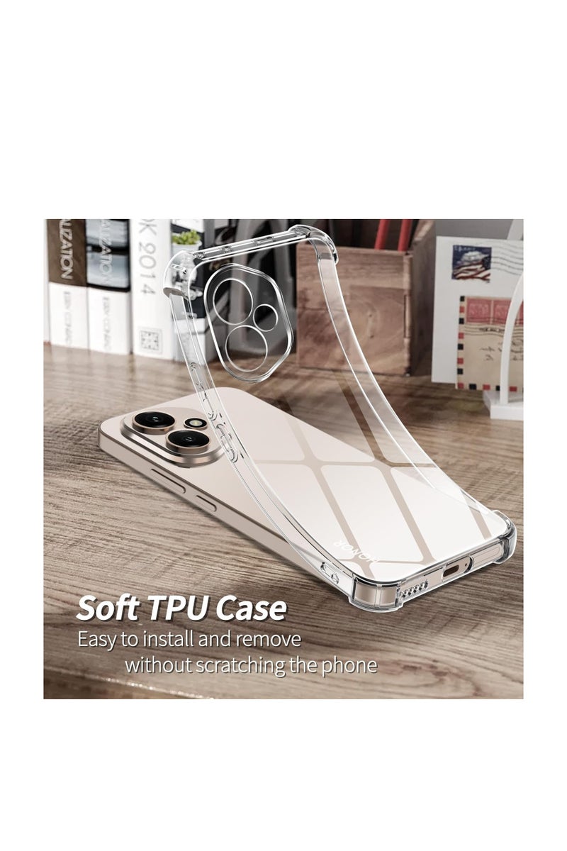 Shockproof Cover for Honor 400 5G with Camera Protection, Silicone Case Anti Scratch TPU Thin and Soft, Transparent - Image 3