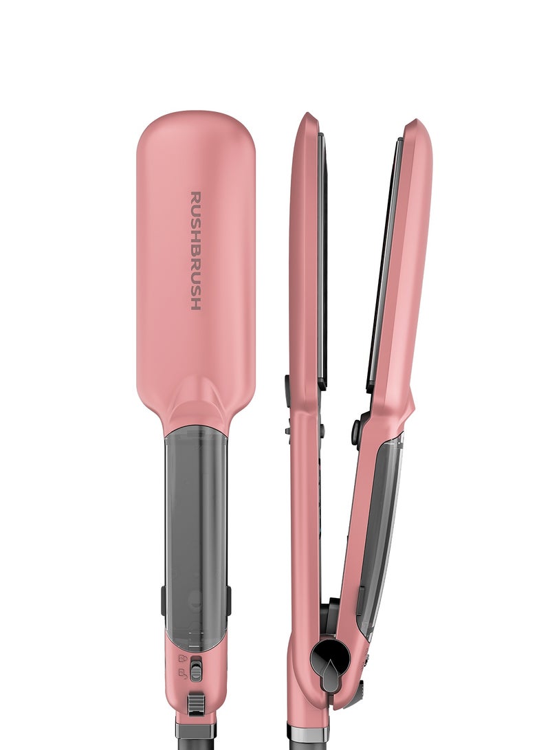 Rush Brush X6 Straightener Rose Gold 235°C ,Steam ,Infared ,Auto Shutoff ,Wide Tourmaline Ceramic Plates - Image 1