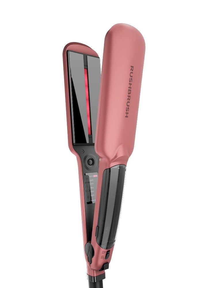 Rush Brush X6 Straightener Rose Gold 235°C ,Steam ,Infared ,Auto Shutoff ,Wide Tourmaline Ceramic Plates - Image 2