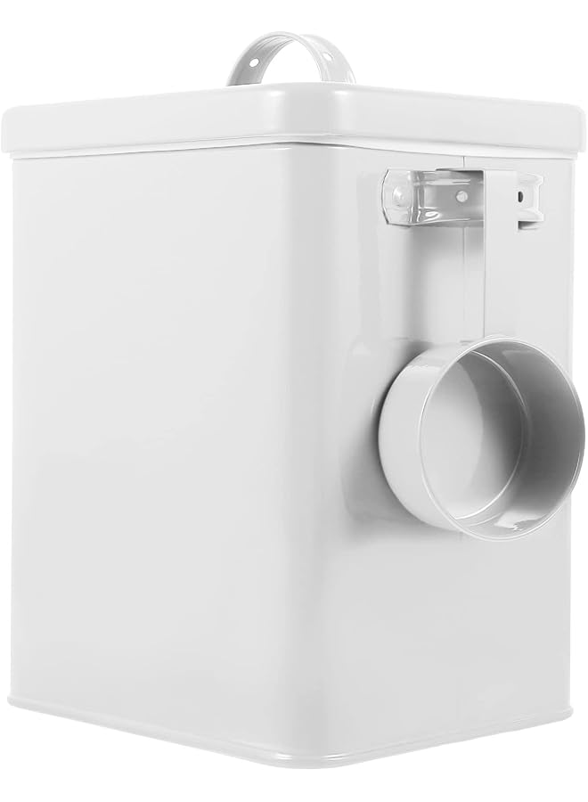 Green Tiger Metal Rice Storage Container Rice Canister with Lid Cereal Containers Dispenser Sealed Food Storage Container for Cereal Beans Pet Food White