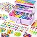 INSCRAFT 17500 Rubber Loom Bands with 3 Layer Light Purple Container 28 Colors 600 SClips 352 Beads 40 Cartoon Pendant Bracelet Making Refill Kit for Kids - Image 3