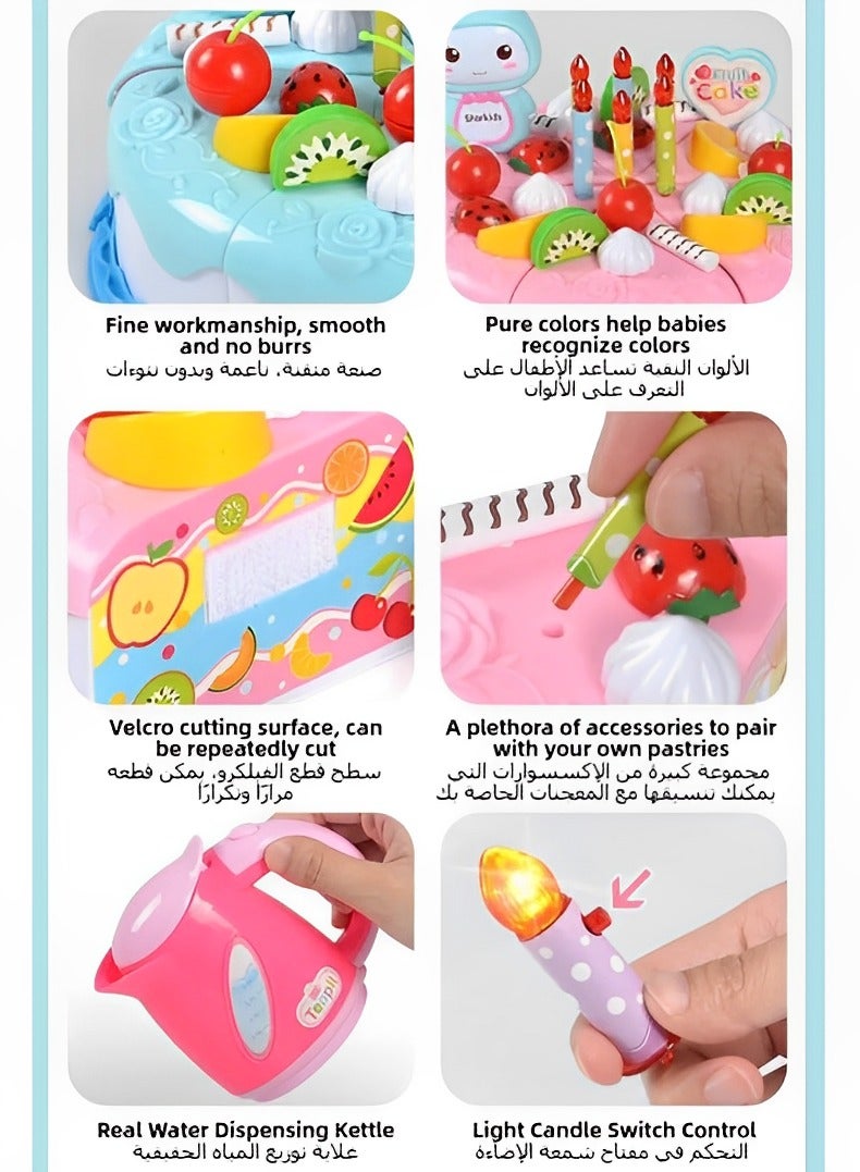 CALL PLAY 87 Pcs Circle- Birthday Cake – Toy Food – Plates & Candles Accessories- Pretend Play- Princess Birthday Party- 3 years + - Image 4